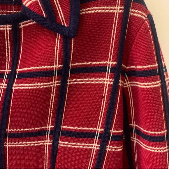 Vintage Sportif Plaid Check Collared Military Blazer Jacket - Picture 3 of 13